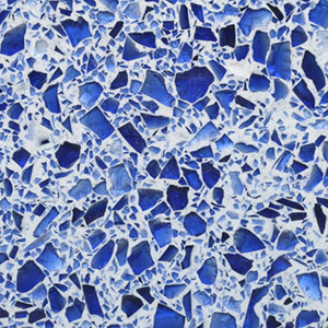 Cobalt Blue Glass Terrazzo Sample