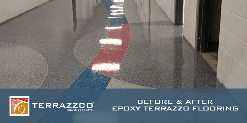 Before and After Epoxy Terrazzo Flooring