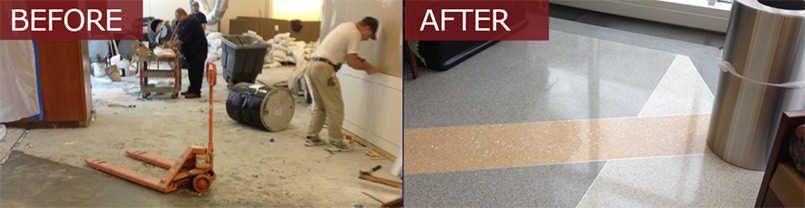 Before and After Epoxy Terrazzo