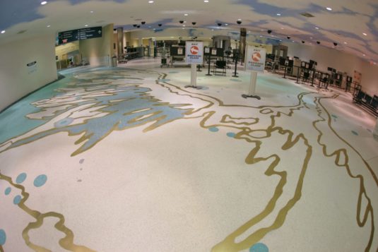 Artistic terrazzo floor at the Ft. Lauderdale International Airport
