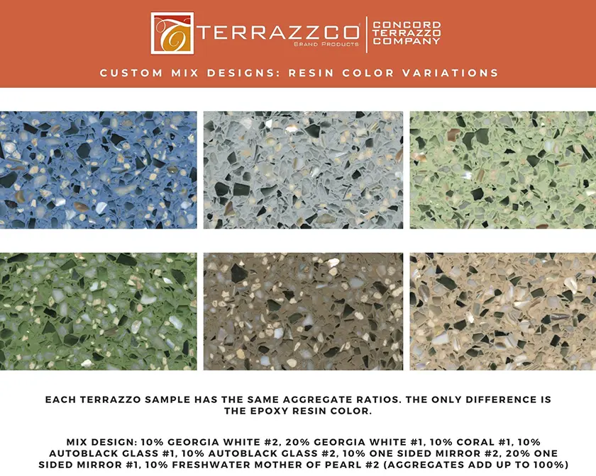 Custom Terrazzo Design by Resin Color