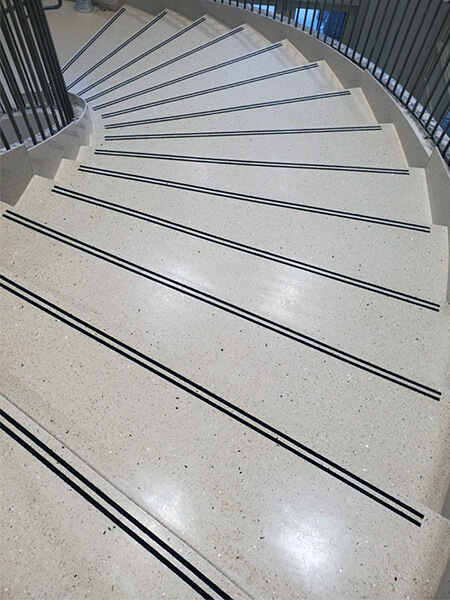 Curved Terrazzo Stair Tread